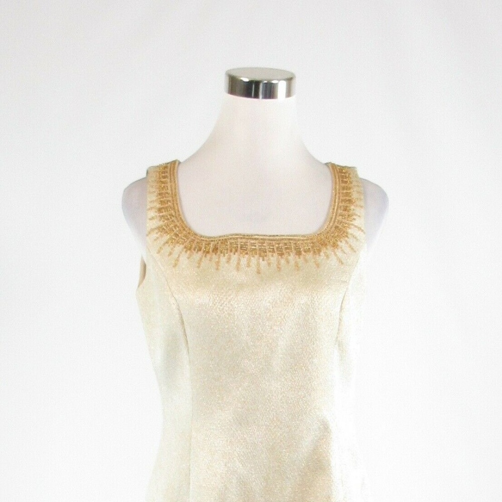 Kay Unger beige sleeveless dress 6 - Picture 2 of 8